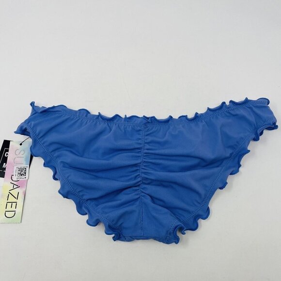 Sundazed Juniors Size XS Ruffled-Edge Bikini Bottoms Low Rise Blue Moon 1481 - Picture 5 of 6